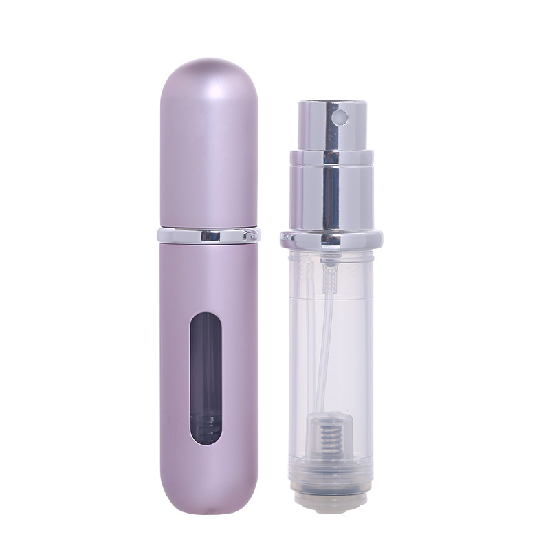 Flacon de parfum à remplissage par le bas, bouchon rond, poudre mate.