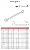 DISEN Llave Combinada de Trinquete de 9/16 Pulgadas, Caja de 72 Dientes, Extremo Abierto, Acero al Cromo Vanadio, 72 Dientes CrV para Apretar DIY OEM
