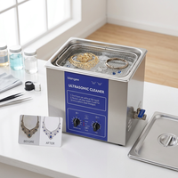 Nettoyeur ultrasonique mécanique 11L 40KHz 240W pour bijoux en or, argent et diamants