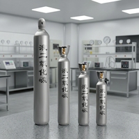 Cilindro de CO2 Industrial Personalizado de Plata de 8L de Alta Presión sin Costuras, Cilindro de Gas Dióxido de Carbono de Alta Calidad y Precisión