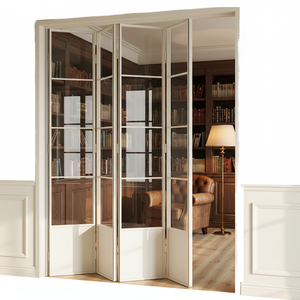 Porte pliante <span class=keywords><strong>accordéon</strong></span> moderne en verre trempé pour patio avec <span class=keywords><strong>grille</strong></span> - Product Image 2