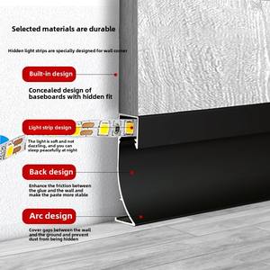 Plinthe lumineuse à LED moderne personnalisée <span class=keywords><strong>en</strong></span> alliage d'aluminium avec installation encastrée Plinthe lumineuse <span class=keywords><strong>en</strong></span> métal - Product Image 3