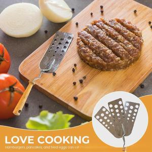 Spatule de retournement de viande pour barbecue en acier inoxydable, avec fentes, résistante à la chaleur, pour hamburgers et poisson, ustensile de cuisine - Product Image 4