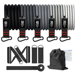Basic 11Pcs Hip Resistance Exercise Loop Workout Baseball Bands Set 3 Levels 5 Booty Black Bands For Legs And Butt