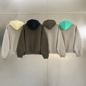 Felpa <span class=keywords><strong>con</strong></span> cappuccio alta Ss22 di marca Essenti da uomo floccante felpe <span class=keywords><strong>con</strong></span> cappuccio <span class=keywords><strong>oversize</strong></span> di farina d'avena scura camicie <span class=keywords><strong>con</strong></span> cappuccio 3d in Silicone da uomo - Product Image 2