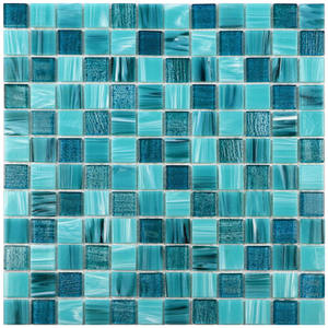 Çin şerit yanardöner Aqua kristal Carrelage Venecitas ısı geçirmez ev dekorasyon yeşil cam mozaik havuz karosu yüzme - Product Image 2