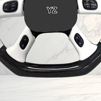 Volante Deportivo Personalizado de Cuero YZ con Fibra de Carbono Brillante y LED para GMC Sierra Yukon Hummer Silverado Tahoe Suburban Escalade