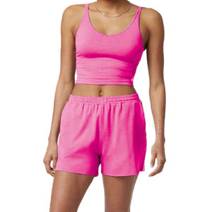 Haut court élégant à col en U haut confortable sans manches Gym soutien-gorge de base débardeur - Product Image 1