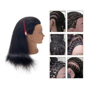 Tête de mannequin homme en cheveux humains noirs, décolorée, teinte, permanentée, avec dreadlocks et chignon pour la pratique et l'enseignement de la <span class=keywords><strong>coiffure</strong></span> - Product Image 4