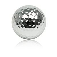 Balle de golf plaquée argent, balle d'entraînement de golf argentée à 2 couches pour l'entraînement au golf