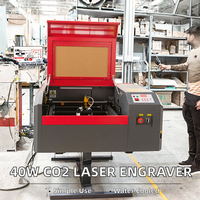 Machine de gravure laser CO2 40W 4040 refroidie par eau CNC, formats graphiques AI pour bois, MDF, verre, acrylique, non-métaux et tissus