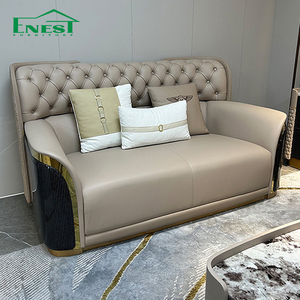 יוקרתי ויוילה סלון ריהוט סלון ריהוט עור ספה כפתור מבנה ספה מודרני מודרני להגדיר עבור הבית מותאם אישית - Product Image 3