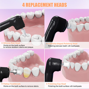 5 cabezales de repuesto, máquina pulidora eléctrica portátil para blanquear los dientes, pulidor <span class=keywords><strong>Dental</strong></span> para uso doméstico <span class=keywords><strong>con</strong></span> luz LED - Product Image 4