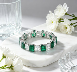 925 Silver <b>Glass</b> Bracelet Fashion Shiny Party Festival Everyday Birthday Gift for Girls Surprise L - Product Image 4
