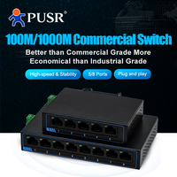 Commutateur Ethernet Gigabit PUSR 5 ports 10/100/1000 Mbps avec PoE, capacité de commutation 10G, négociation automatique MDI/MDIX, prise en charge IEEE 802.3