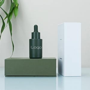 Customized Hair Oil Packaging 30ml Frosted Glass Serum Bottle Beige Empty Essential Oil Frosted Glass Dropper Bottles With <b>Box</b> - Product Image 4