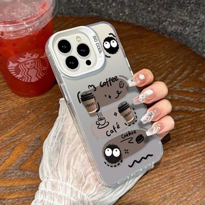Cassa creativa del telefono del fumetto della sfera di carbone per il telefono di <span class=keywords><strong>iPhone</strong></span> 15 Pro <span class=keywords><strong>14</strong></span> più nuova copertura antiurto popolare del caffè nero creativo - Product Image 1