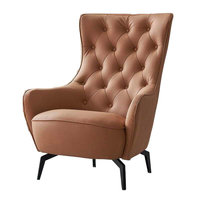 Fauteuil moderne en cuir souple solide pour le salon mobilier modulaire pour hôtels villas appartements fermes