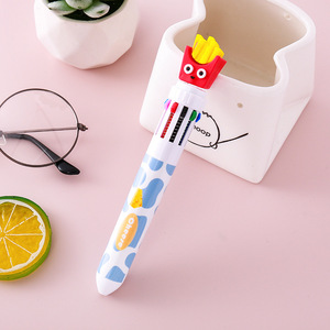 Oso de dibujos animados hamburguesa <span class=keywords><strong>Pizza</strong></span> 10 colores bolígrafo estudiante lindo papelería regalo Color prensa bolígrafo - Product Image 4