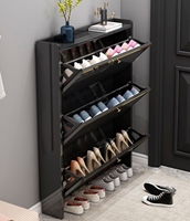Meuble à chaussures en bois ultra-fin, moderne et élégant, haut de gamme, pour entrée, avec porte à battant, super lumineux, facile à assembler