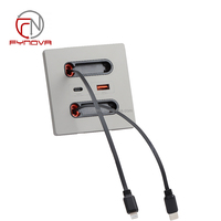 Prise murale intelligente 20W avec 2 ports USB à charge rapide, câble d'extension 16A, prise de courant en plastique pour maison, bureau, cuisine, prise EU
