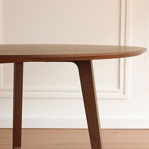 Mesa redonda de madera de roble de diseño nórdico moderno europeo, mesa de comedor de goma sólida, venta al por mayor - Product Image 4
