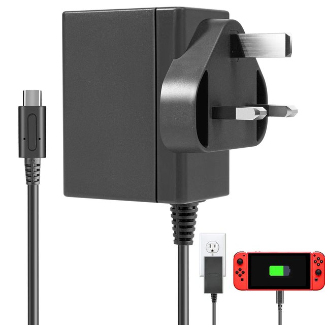 Fast Charger Nintendo Switch USB-C PD Power Adapter with OTP Protection for Switch/Lite/OLED/Dock 15V/2.6A Supports TV Mode