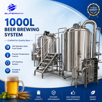Système de brassage de bière semi-automatique avec contrôle PLC, pompe à moteur, matériau SUS304, roulement, option 5000L, 200L/2000L/3000L