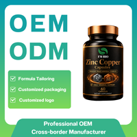 Capsules de zinc et de cuivre naturelles, complément minéral essentiel pour le bien-être quotidien, fournisseur de capsules de zinc et de cuivre en marque privée