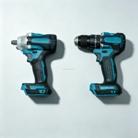 Kit combiné 2 outils 18V sans fil, perceuse à percussion sans balais et clé à chocs sans fil, ensemble d'outils électriques au lithium pour la réparation et la construction
