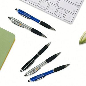 Cheap Led Light up Printing Logo Plastic Blue Writing Ballpoint Pen - Product Image 4