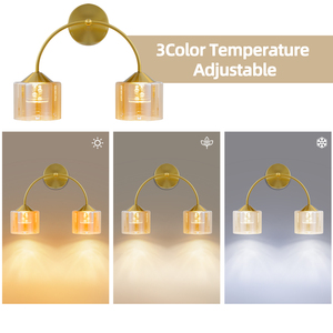 Lámpara de Pared LED Moderna de Lujo, Cuerpo de Hierro Dorado con Cristal, Pantalla Acrílica Blanca Lechosa, Luz Blanca Cálida para Interiores del Hogar, para Dormitorio - Product Image 4