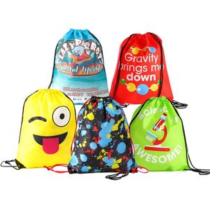 Custom Logo 210D Polyester Shopping Draw String Bag Sport Gym Bag <b>Drawstring</b> <b>Backpack</b> - Product Image 1