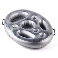 Plateau flottant gonflable en TPU pour boissons et glace, porte-gobelets poreux pour piscine, seau à glace extérieur
