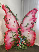 Arche de fleurs géantes pour mariage M07, support de fond en métal en forme de papillon, cadre d'arc de fleurs en soie artificielle pour décoration de fête