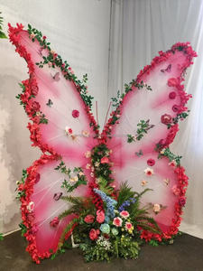 M07 Đám Cưới Khổng Lồ Hoa Vòm Kim Loại Bướm Hình Dạng Backdrop Đứng Lụa Nhân Tạo Hoa Vòm Khung Cho Đảng Trang Trí - Product Image 3