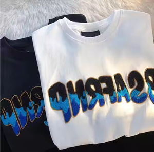 Dropshipping T-shirt brodé personnalisé T-shirt en coton lourd brodé en chenille - Product Image 2