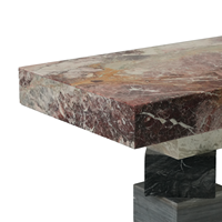 Table d'entrée en pierre naturelle de luxe moderne, console d'entrée en marbre noir