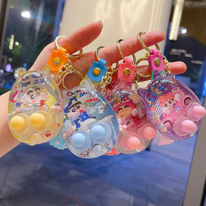 Nuevo Diseño Llavero de Plástico con Máquina de Agua de Capibara Unicornio Jugando al Baloncesto, Juguete Líquido, Regalo - Product Image 1