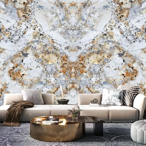 Modello simmetrico di marmo carta da parati di grandi <span class=keywords><strong>dimensioni</strong></span> divano TV decorazione da parete in marmo murale - Product Image 1