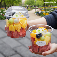 Couvercles personnalisés en PET transparent pour bols à açaï jetables de 8oz, 12oz, 14oz, 16oz, 24oz, 32oz