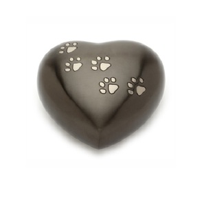 Heart Shape Keepsake Urns Print Memorial Ashes Urn Metal Cremation Urn Customized Color Standard / Customized Size with Paw - Product Image 2