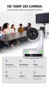 2024 Ventas calientes NDI HX Ptz <span class=keywords><strong>Camara</strong></span> 12x 20x 30x Zoom óptico HDM1 SDI USB3.0 Transmisión en vivo Video Conferencia Profesional Ptz Cámara - Product Image 3