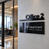 Panneau signalétique professionnel pour bureau d'entreprise, avec numéro, logo et signalétique de marque, résistant aux intempéries IP65, à suspendre