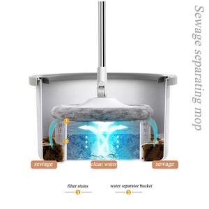 Fregona giratoria redonda para separación de aguas residuales y agua limpia, fregonas flotantes para suelo giratorio - Product Image 2