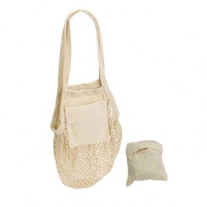 Sac de courses en filet de coton réutilisable avec logo personnalisé, idéal pour fruits, légumes et produits frais, avec longue poignée – Meilleure vente - Product Image 2