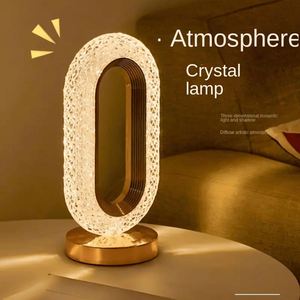 Modern Luxury Crystal Table Lamp LED <b>Touch</b> Control Cordless Large PC Material Battery Powered E26 Bulb Base Bedroom Simple - Product Image 4