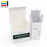 Boîte en carton pliable personnalisée, boîte d'emballage en carton blanc pour bougie, cosmétique, avec logo de conception gratuit