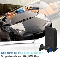 Convertisseur PS2 vers HDTV pour console de jeu PS2 vers moniteur TV avec câble de charge, adaptateur audio et vidéo HD
