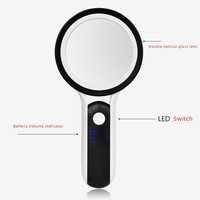 30X Handheld Magnifying Glass with Rechargeable 24 LED Light Cold and Warm Light Adjustable